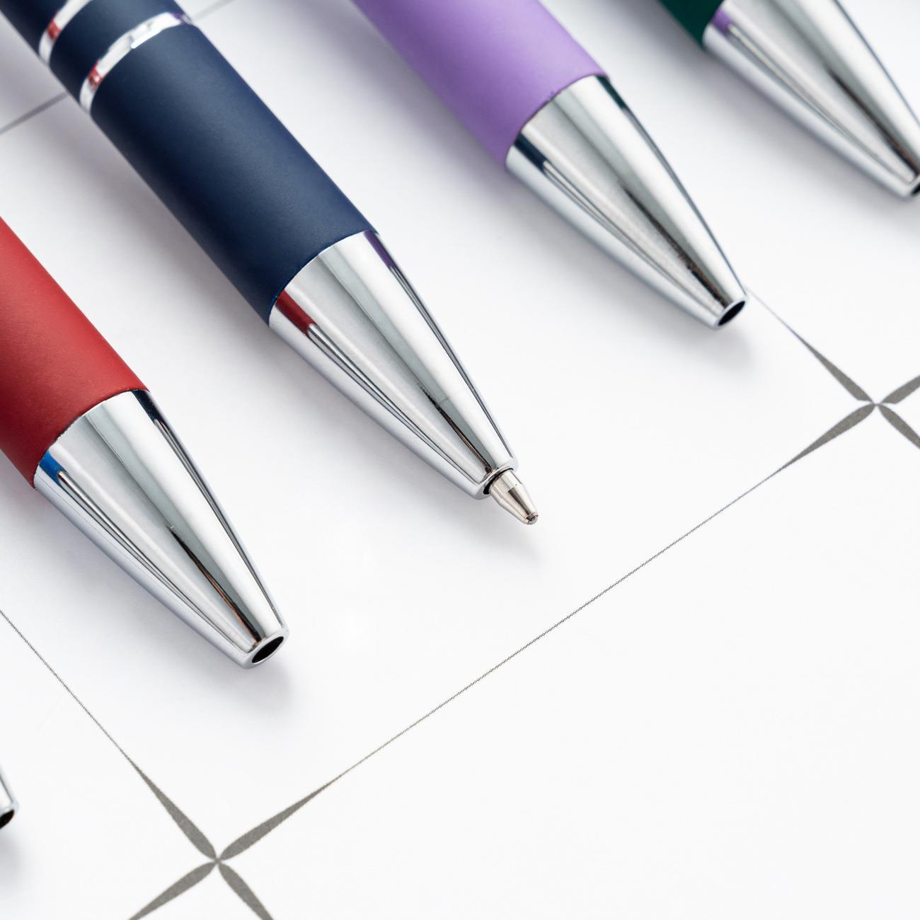 Picture of Spot press pen metal aluminum rod spray glue Press Ball Pen wholesale printable logo aluminum rod touch screen pen
