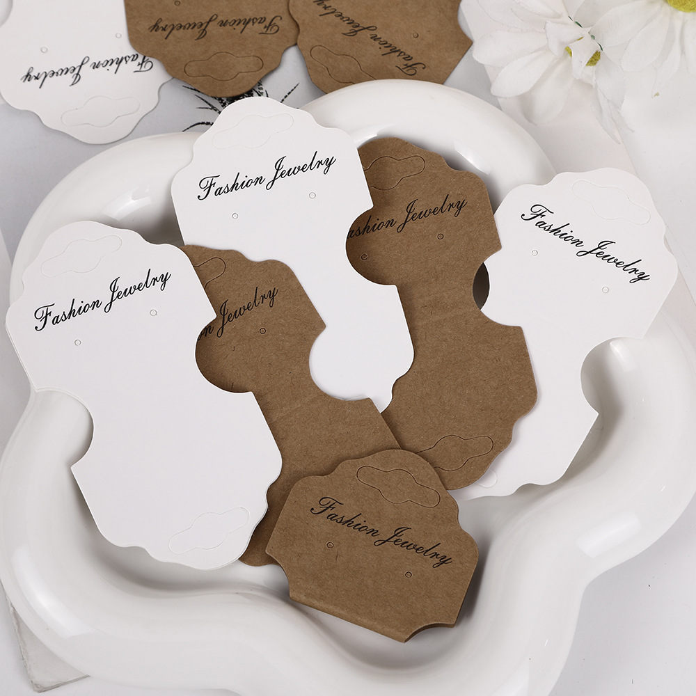 Multi-specification display card folded white cardboard necklace jewelry packaging kraft card earrings earrings paper card wholesale