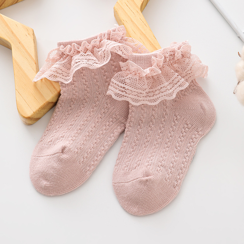 Picture of Summer New Girls Socks Spring and Autumn Korean Fashion Lace Sweet Princess Dance Lace Socks Children's Socks