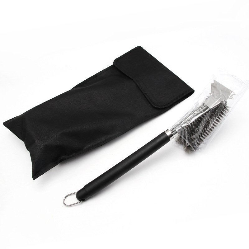 Picture of Spot Amazon barbecue grill brush 12 inch triangle steel wire barbecue cleaning brush household commercial barbecue sponge brush