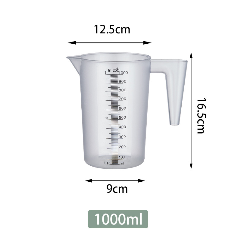 Picture of Transparent Acrylic PC Measuring Cup Plastic Scale Measuring Kettle Thickened High Temperature Milk Tea Shop Supplies Black Scale Measuring Cup
