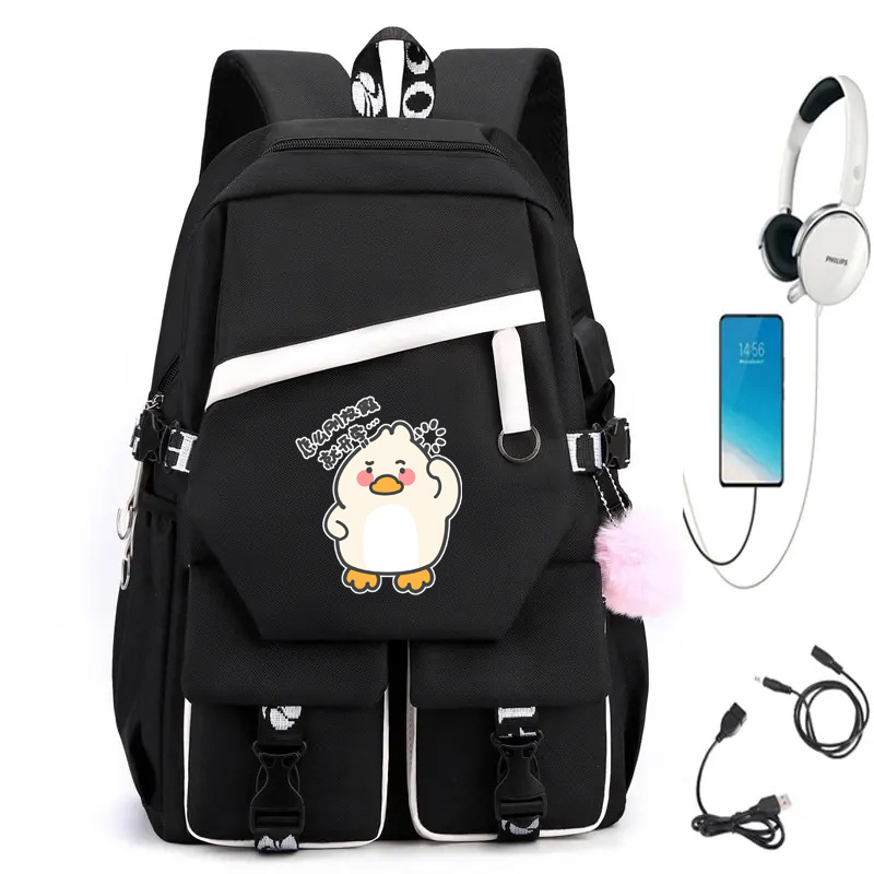 Picture of Barbara Duck Schoolbag Boys' Primary School Students Grade Three, Four to Six Cartoon Backpack Boys' Large Capacity Ultra Light Weight Reduction