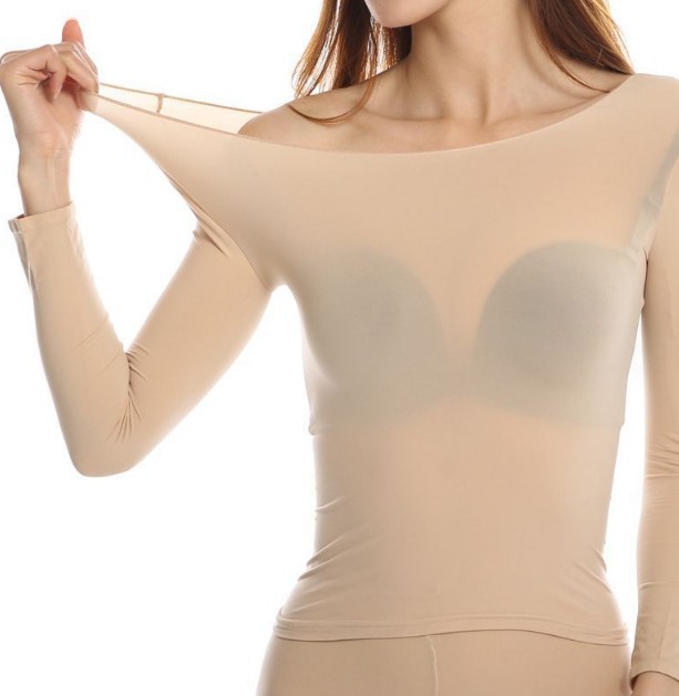 Picture of Autumn 2023 Black Transparent Mesh Base Shirt Women's Long-sleeved Sexy Perspective Thin Mesh Shirt Super-stretch Shirt