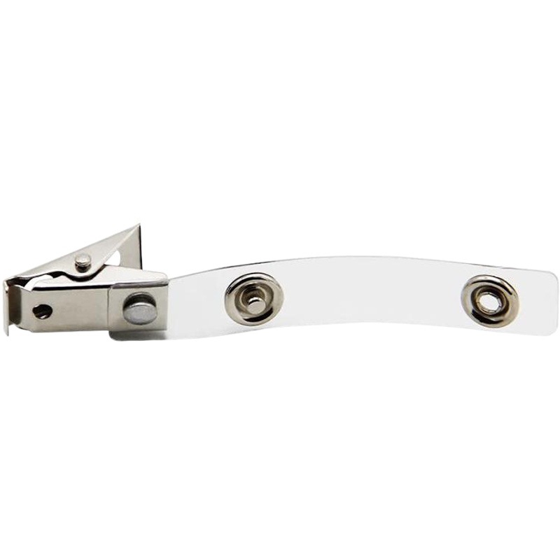 PVC leather strip double hole double hole ID clip Badge clip transparent hanging clip ID buckle work ID clip student ID buckle