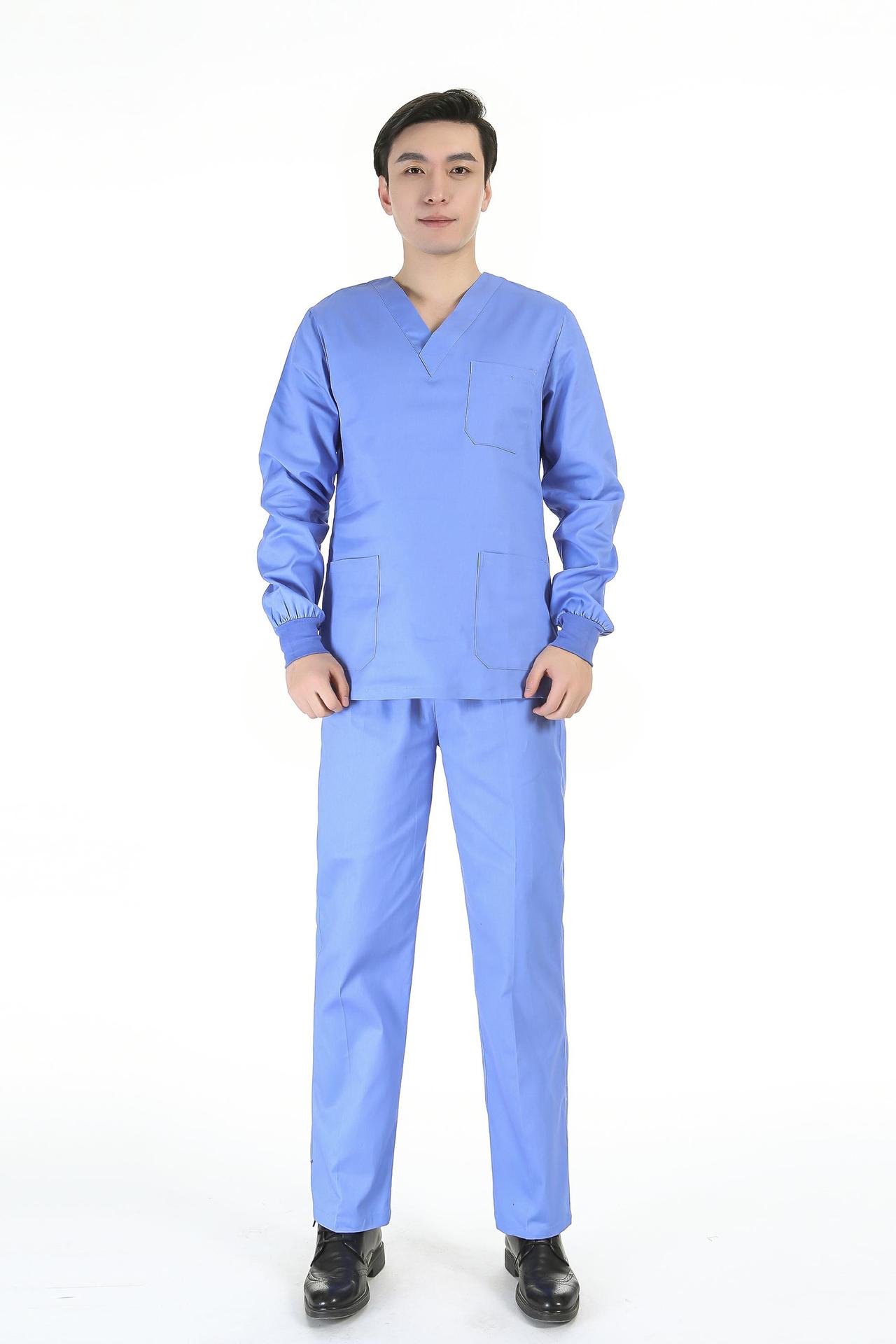 Picture of Women's Two-Piece Scrub Suit for Hospital Nurses, Doctors, Short-Sleeve Beauty Salon Workwear, Surgical Gown, Sweat-Absorbent