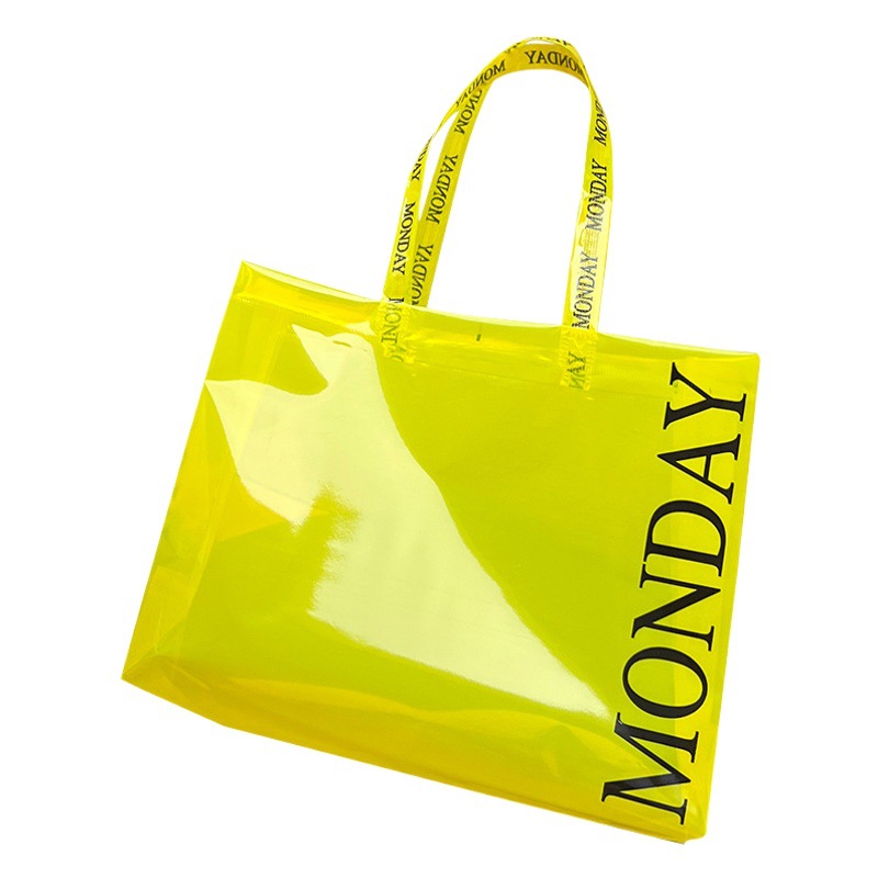 Clothing store bag high-grade net red handbag plastic logo transparent gift bag pvc hand bag wholesale