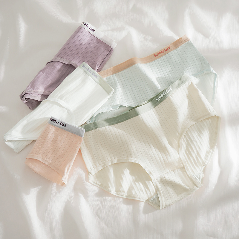 Picture of [independent] simple color matching cotton underwear ladies waist breathable comfortable cotton pants girls briefs