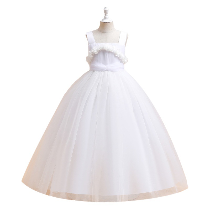 Cross-Border European and American Princess Dress Little Girl Dress Girl Host Catwalk Birthday Fashion Dress Children's Long Dress