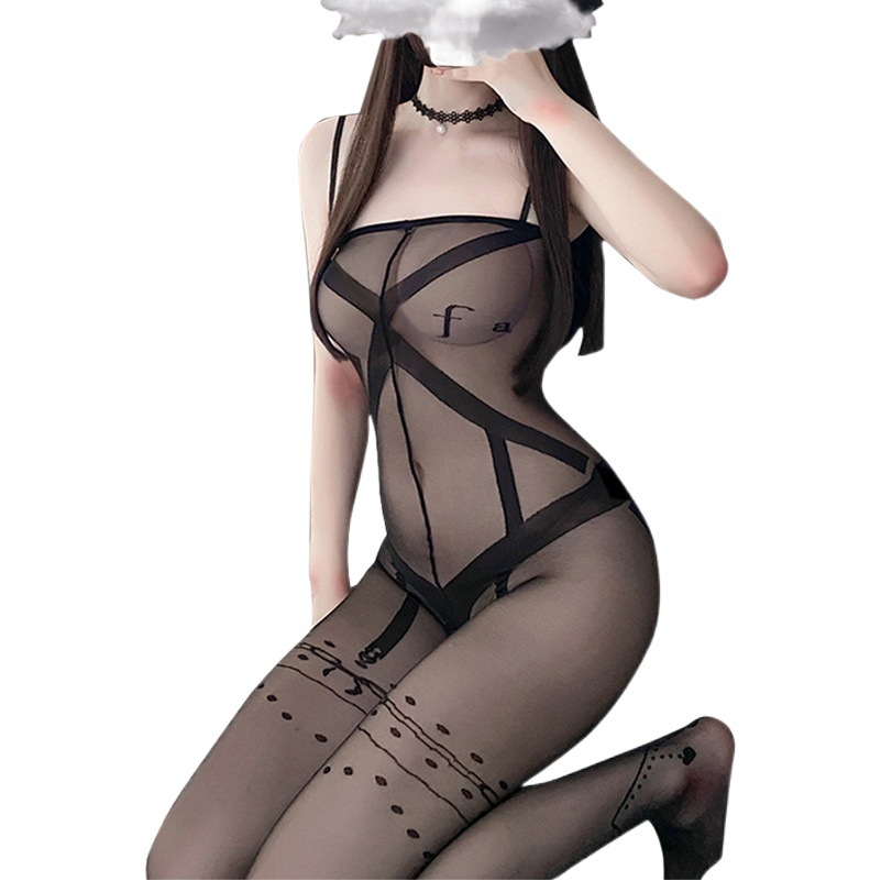 Lingerie Women's Foreign Trade Sexy Transparent Lace Silk Stockings Thigh Stockings European and American Hand Tear Silk Stockings