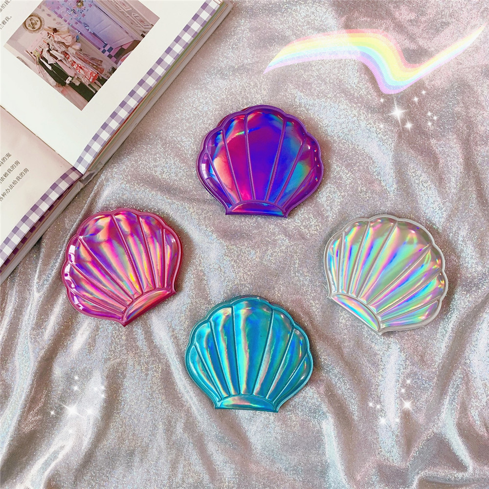 Dream Laser Color Girl Heart bling Shell Fairy Mirror Portable Double-Sided Makeup Accessories