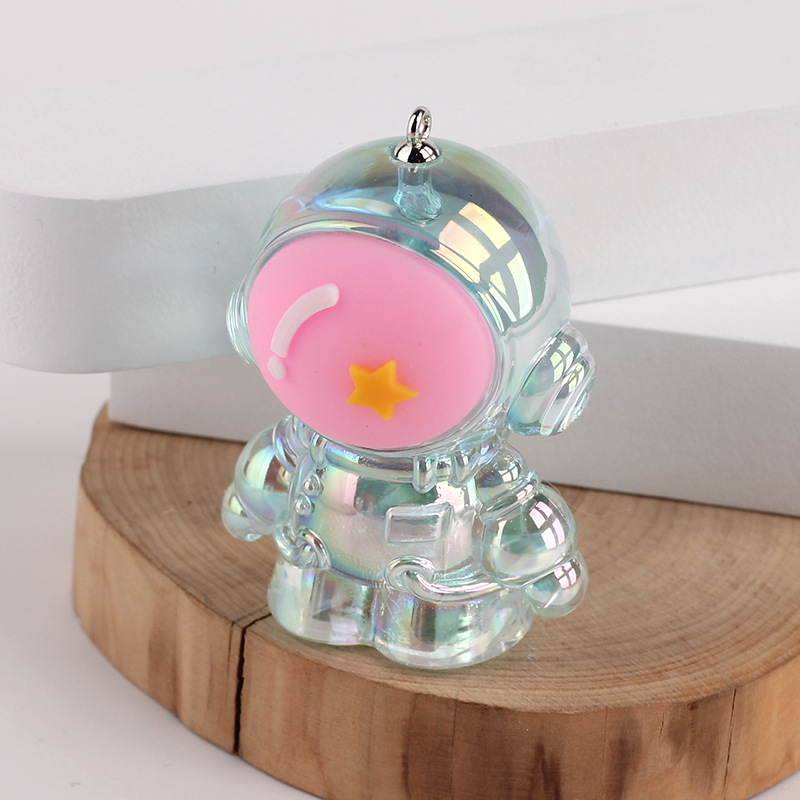 Picture of Electroplating colorful cartoon cute astronaut pencil sharpener pendant DIY astronaut key chain stationery accessories