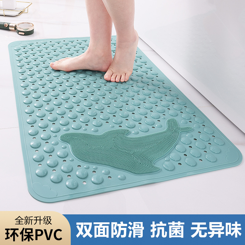 Picture of Bathroom Non-Slip Mat, Bathroom Bath Mat, Shower Room Waterproof Anti-Fall Foot Mat, Household Toilet Floor Mat with Suction Cup