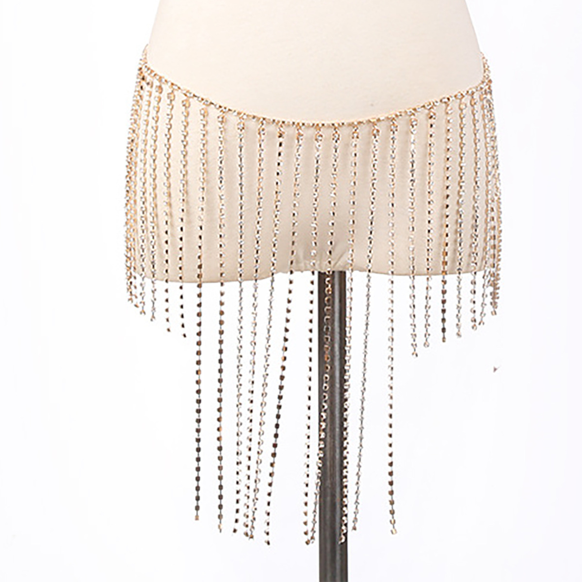 Picture of European and american cross-border jewelry summer fashion rhinestone bra skirt suit sexy nightclub waist chain tassel body chain female