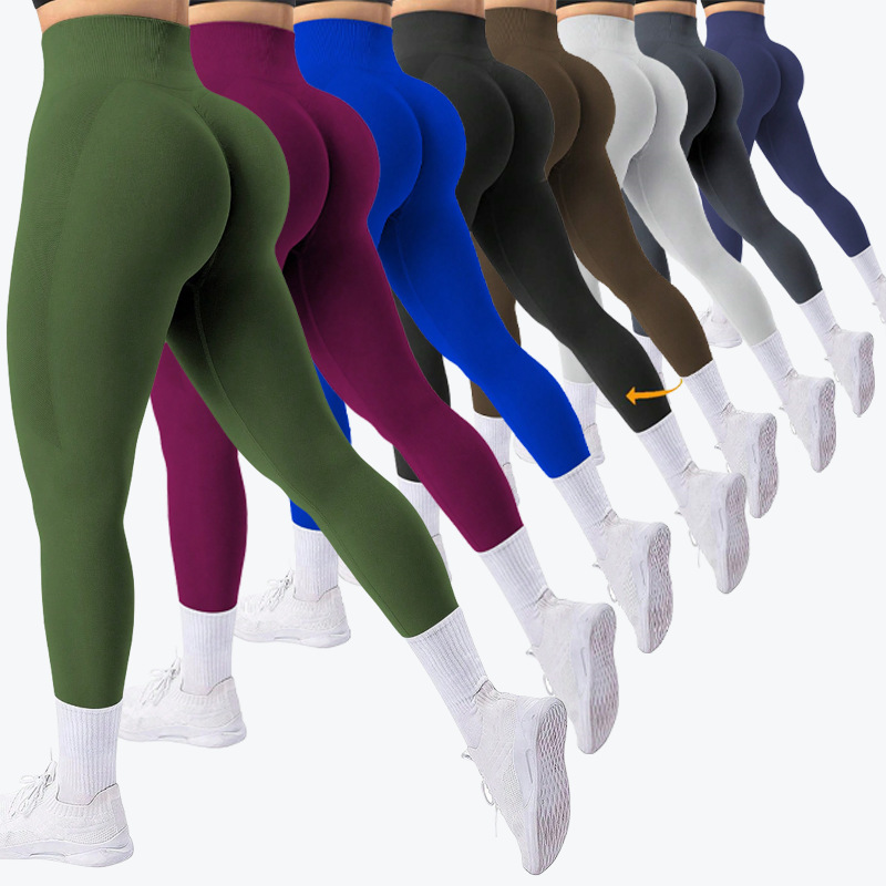 8 Color Cross Border Peach Hip Seamless Yoga Pants Training Stretch Fitness Pants Sports Pants Women Yoga leggings