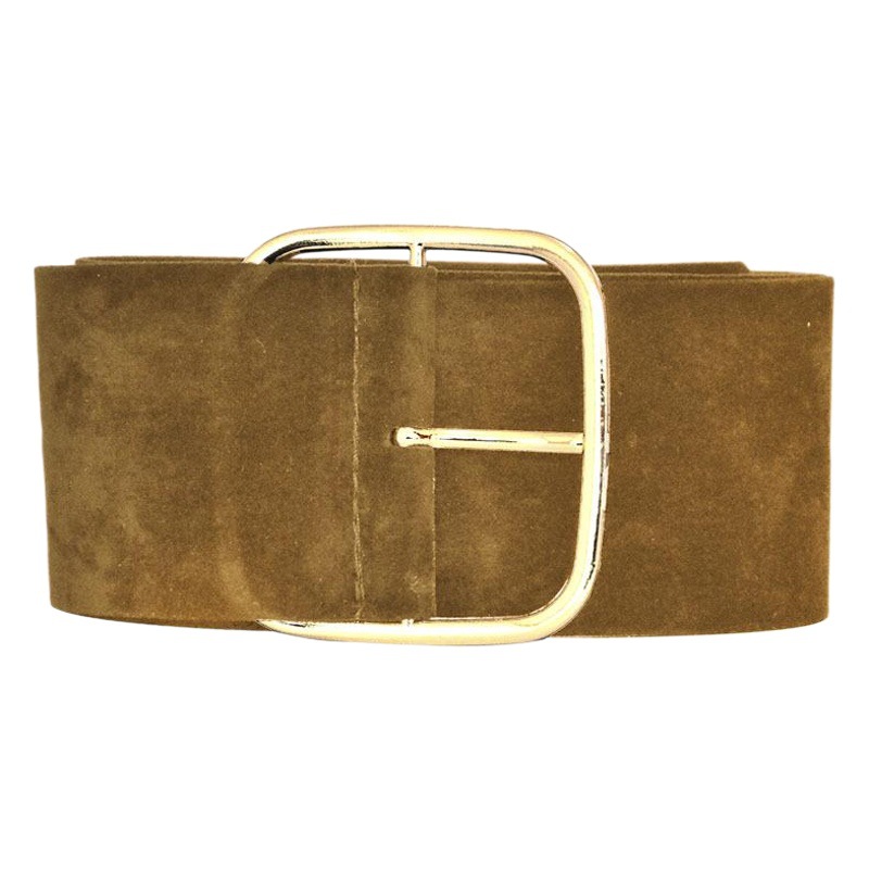 Winter New Simple Single-loop Cotton Velvet Wide Belt Women's Suede All-match Coat Decorative Lace-up Waist Seal