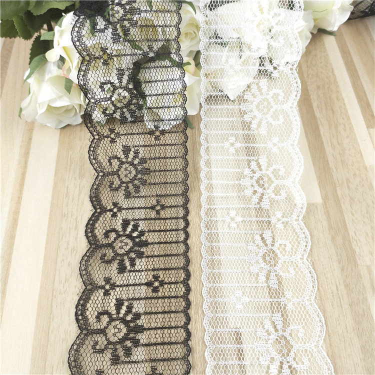 Polyester non-elastic 5cm black and white spot lace exquisite small sunflower 723#