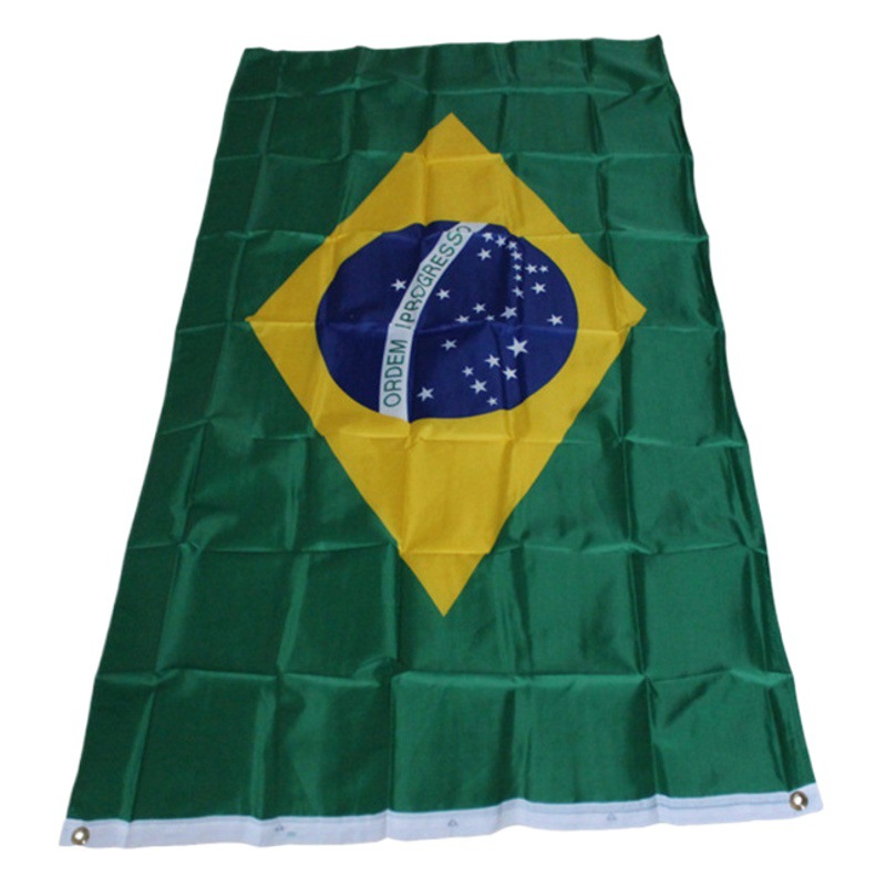 Wholesale 90 * 150cm 3 * 5ft Brazil flag No. 4 polyester flag punch