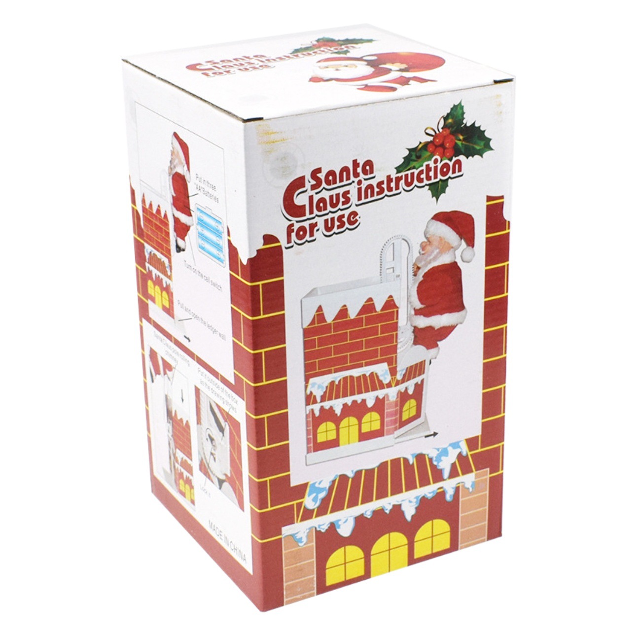 Cross-border hot selling climbing door climbing chimney electric music Santa Claus creative children's toys Christmas gift ornaments