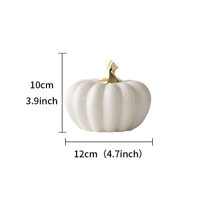 Picture of Nordic creative white ceramic pumpkin decoration desktop decoration home decoration Halloween gift