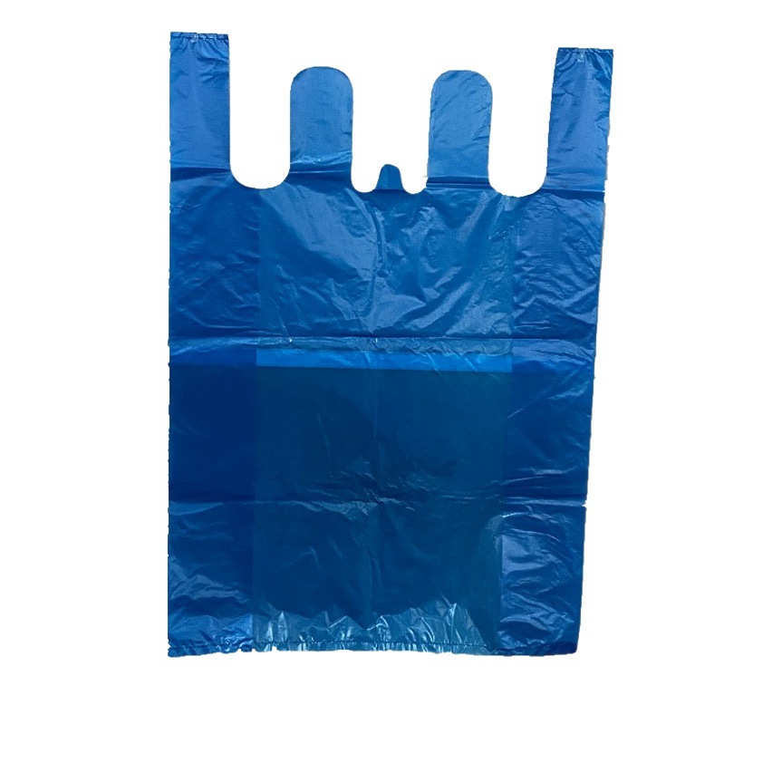 Large Blue Plastic Bag Vests Bag Thickened Large Size Garment Vegetable Bag Portable Convenient Bag Storage Bag