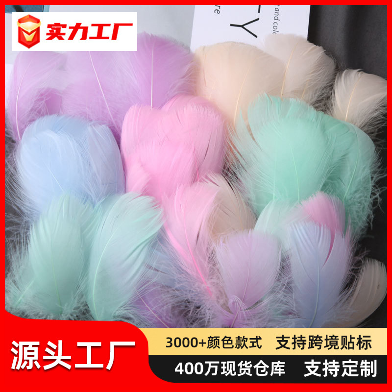 Manufacturer Wholesale Macaron Colorfulful Small Feather 5-8cm Goose Feather Small Floating Wave Ball Balloon Filling Decorative Material