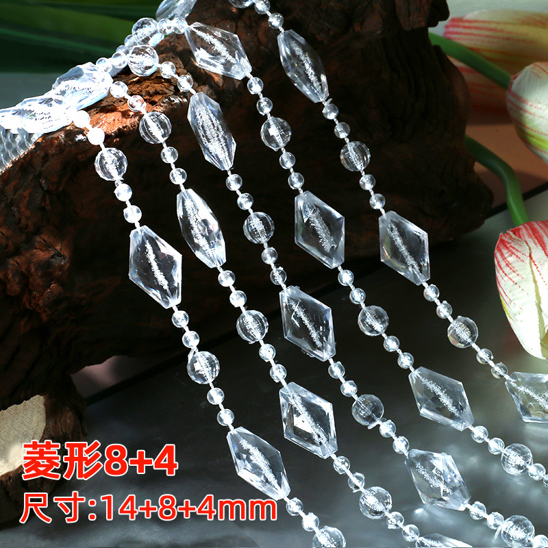 Picture of Acrylic Imitation Crystal Bead Curtain Living Room Decorative Transparent Line Curtain Bead Chain Ceiling Window Curtain Wedding Decoration