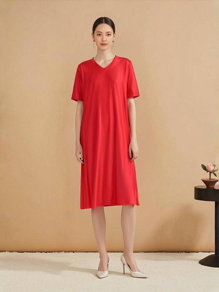 Art Gymnastics Dress dress Silky Colorful Long Dress Long Sleeve Loose Home Clothes Long Nightdress Modern Dance Dress