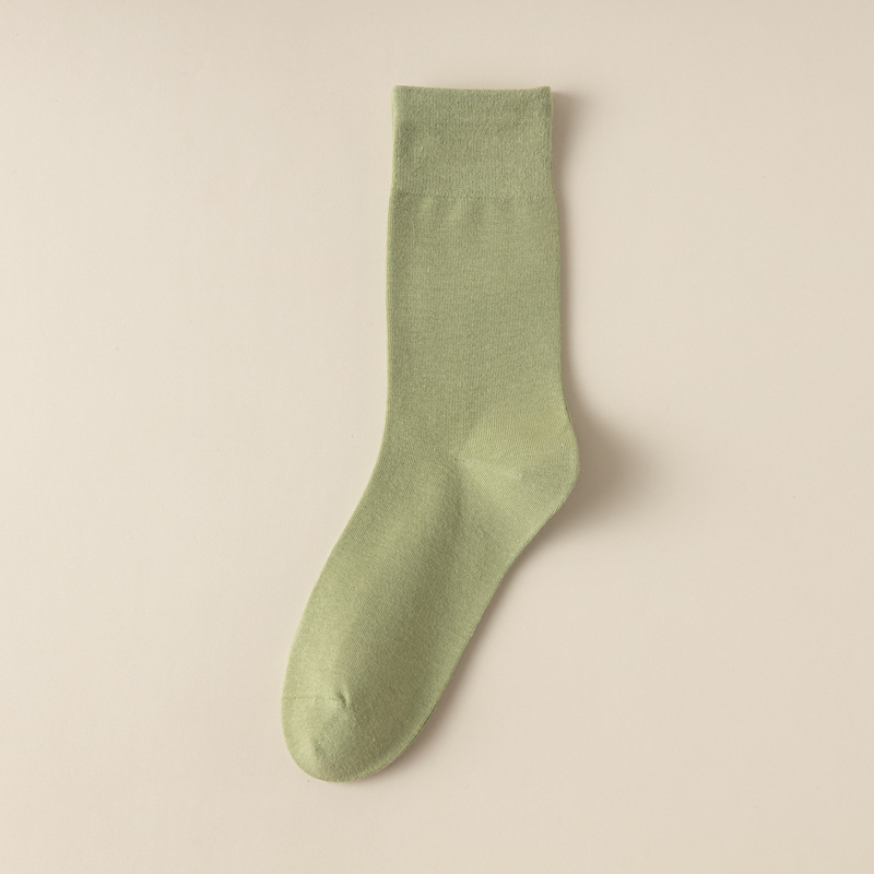 Picture of Socks Women's Mid-Calf Ins Trendy Versatile Confinement Socks Pure Color Autumn and Winter Retro Style Pile Socks White Socks Long Socks
