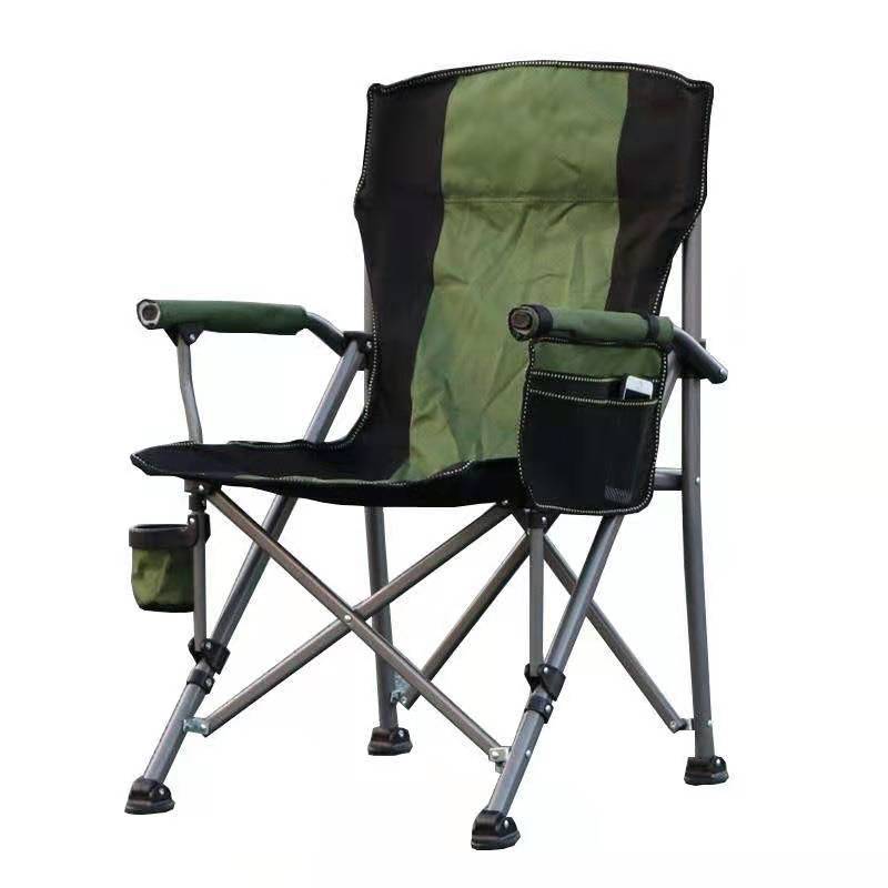 Picture of Outdoor Folding Portable Large Armrest Beach Chair Leisure Car Camping Director Chair Backrest Comfortable Fishing Chair