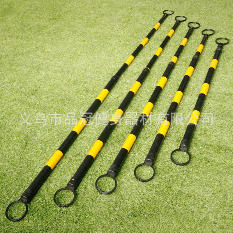 Picture of Sign pole snake-shaped winding pole warning pole foot flagpole red and white telescopic pole crossbar football training equipment