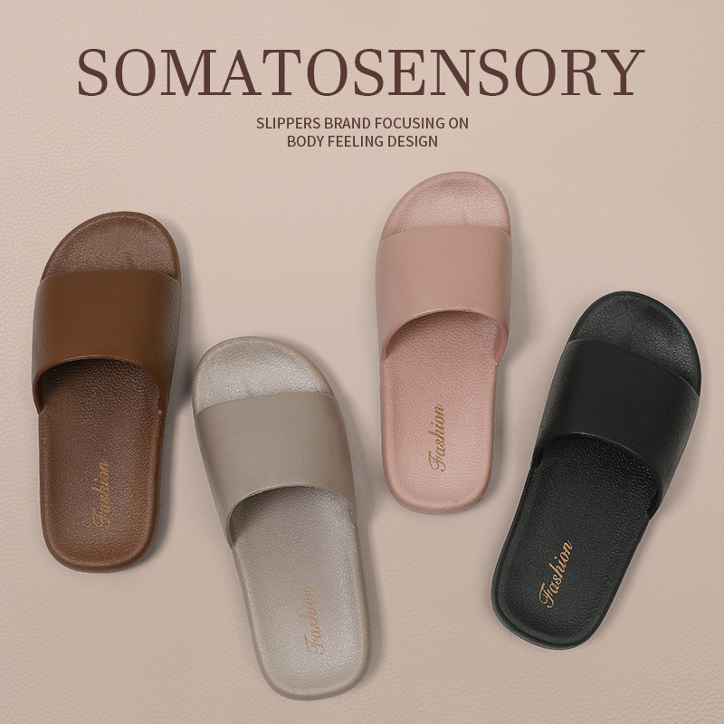 Home slippers men's summer home bathroom bath slippers for guests bedroom soft bottom shoes indoor couple sandals