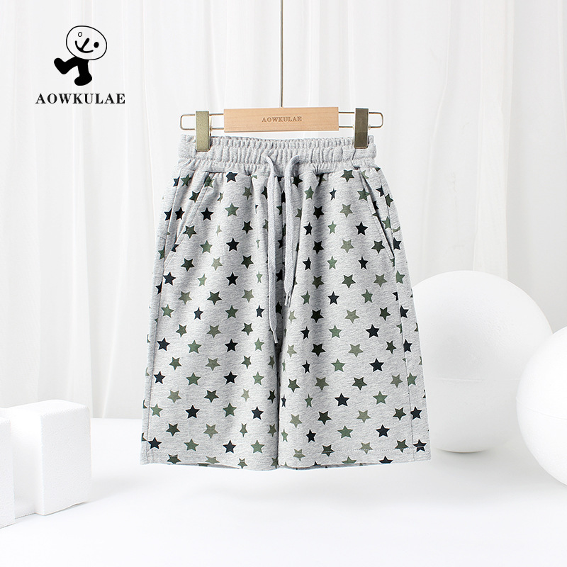 Picture of Children's Summer Korean Style New Boys' Casual Shorts Big Children's Stars Full Print Breathable Children's Five-point Pants for Hair