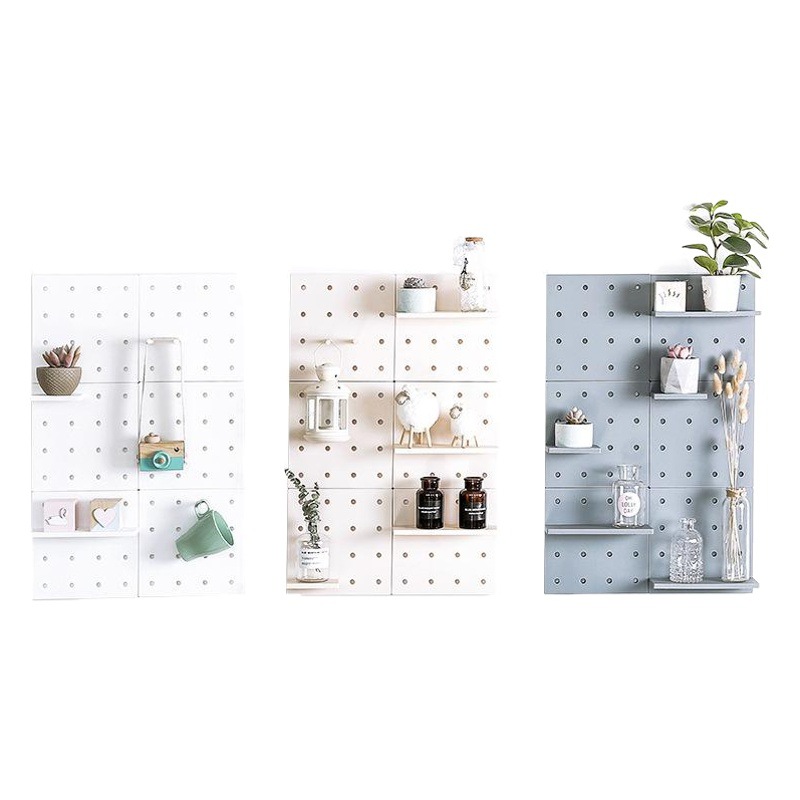 Picture of Casual Plastic Hole Board Set Living Room Kitchen Wall Bedroom Storage Wall Partition Home Wall Hanging Shelf