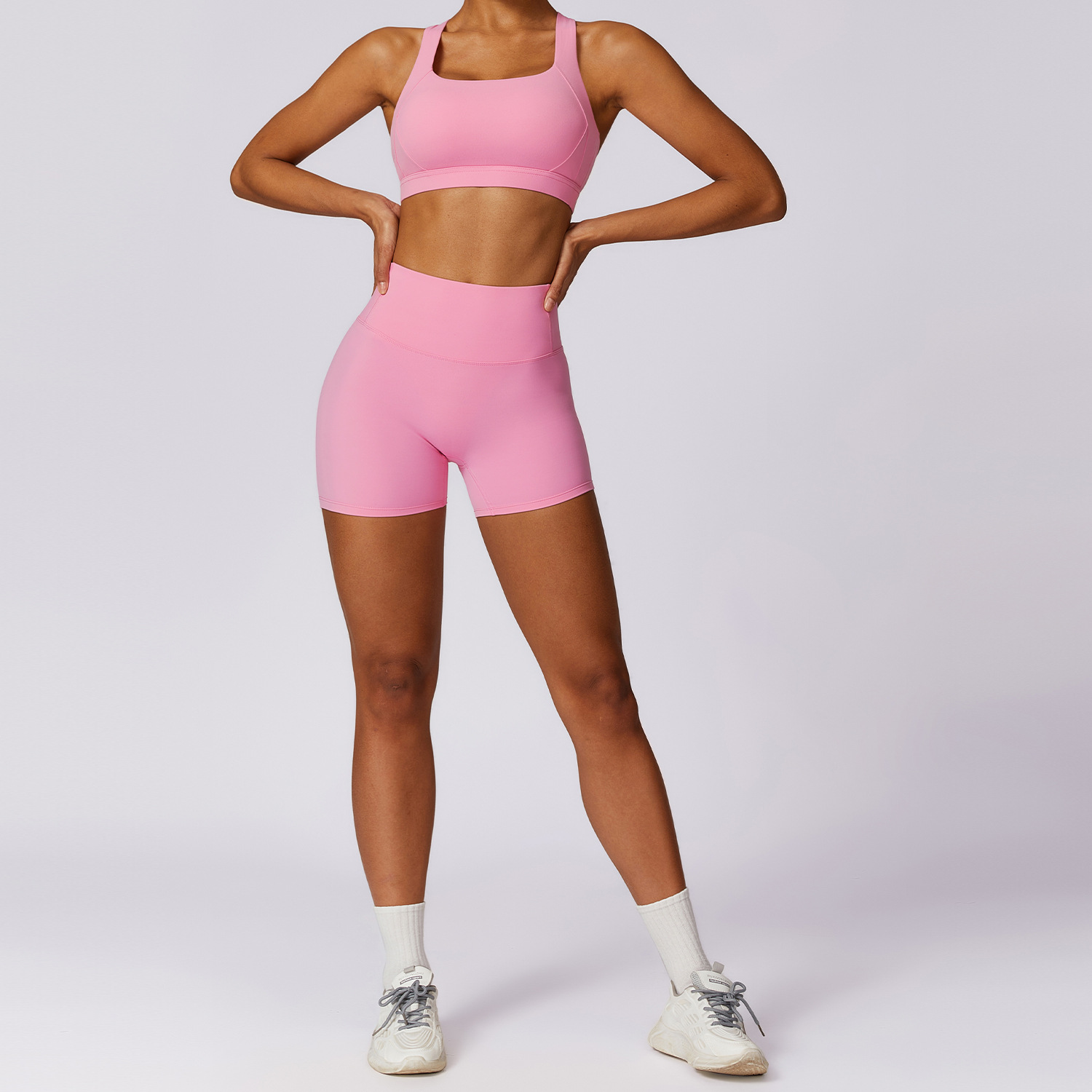 Picture of Spring Naked Sense Quick-drying Yoga Suit Women's Professional Gym Training Morning Run Sports Fitness Suit 8047