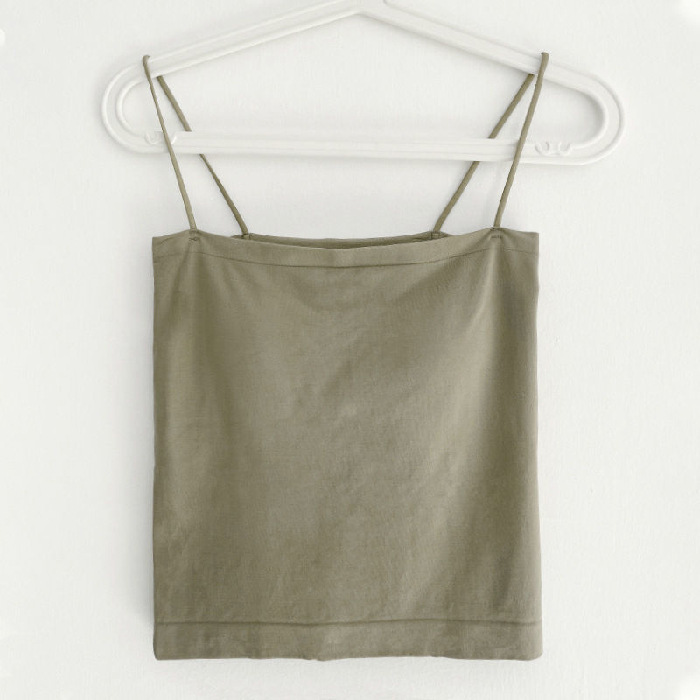 Picture of New 2025 Solid Color Camisole Women's Summer Outer Wear Top No Steel Ring Thin Belt Base Shirt Tube Top