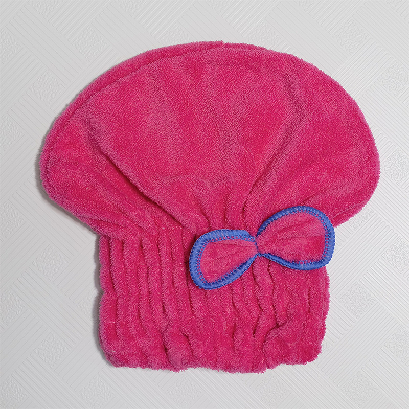 Picture of Cross-border Double-layer Thickened Shower Cap Women's Water Absorbent Quick-drying Cap Coral Fleece Hair Dried Towel Towel Wash Headband Hair Dried Cap