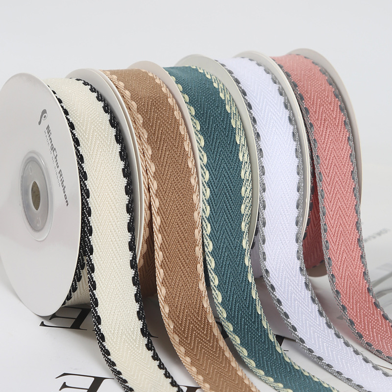 Korean style double pattern jumper jump point band diy handmade bow hair accessories bouquet packaging ribbon ribbon ribbon ribbon