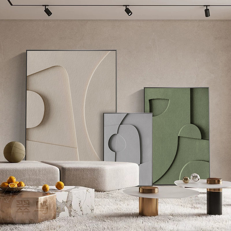 Nordic Modern Art Living Room Decorative Painting Abstract Three-dimensional Concave-convex Bedroom Poster Frameless Painting Amazon
