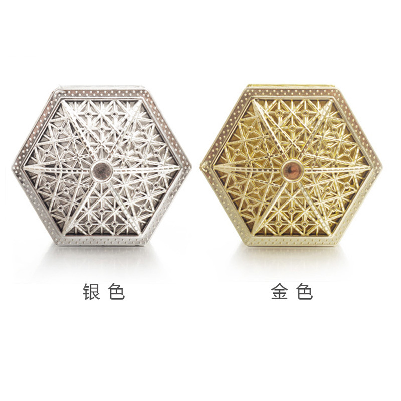 Picture of Western style hollow hexagonal personalized wedding candy box gold-plated box creative candy box wedding supplies wholesale