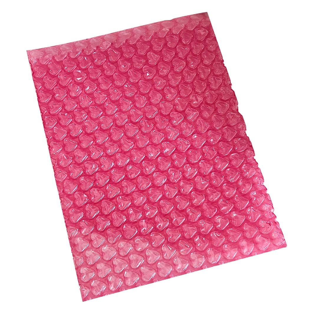Pink Heart Thickeneded Bubble Bag Wholesale Express Packaging Bubble Wrap Packaging Foam Heart-Shaped Bubble Film Bag Guka