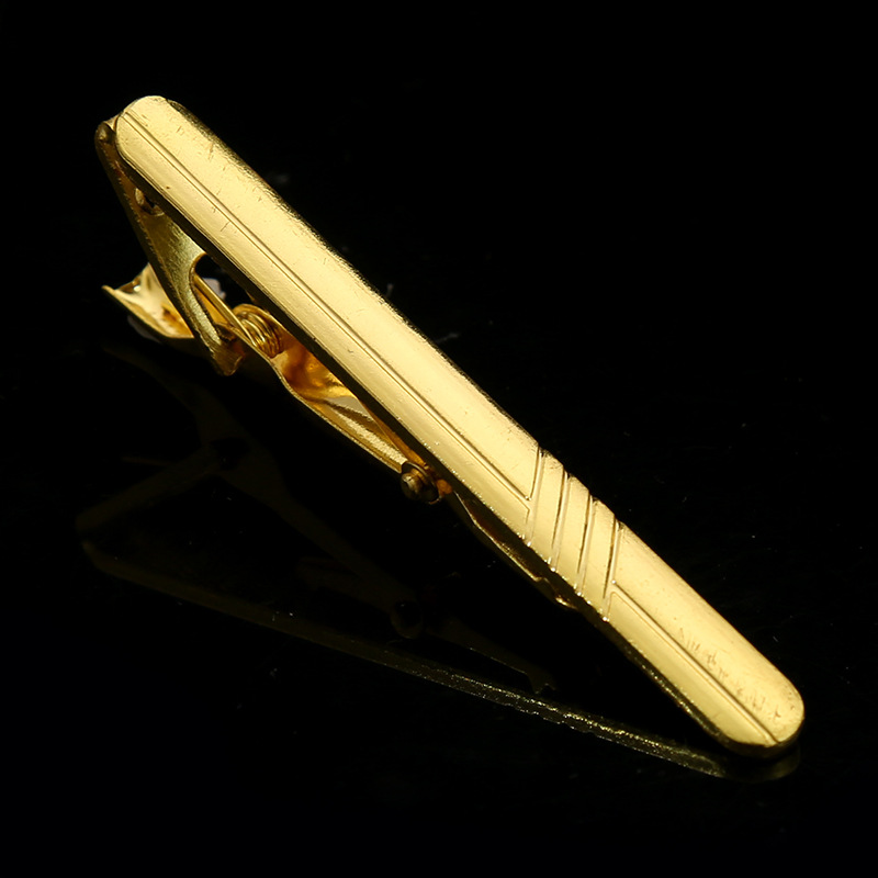 Picture of Men's fashion business simple trendy pure metal tie clip geometric high-end men's personalized suit accessories collar clip