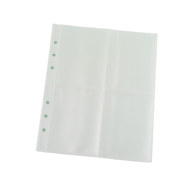A5 Card Album Loose-Leaf Two-Square Grids Four-Square Grids Album Small Card Storage 6-Hole Card Page 3-Inch 20-Sheet Transparent Photo Album
