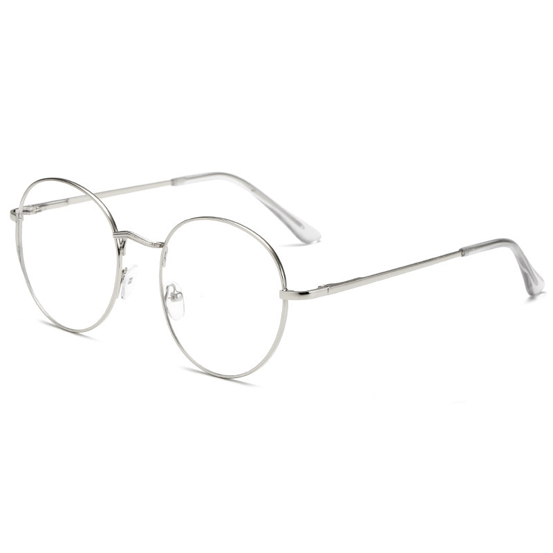 Picture of New Anti-Blue Light Glasses for Women Korean Style Metal Round Flat Frame Literary Retro Oval Frame Glasses for Men