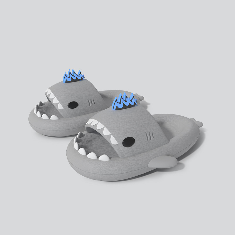Picture of New Style Lantern Fish Shark Slippers Female Couple Indoor and Outdoor Thick Slippers Female Slip-on Feeling Soft Sole Home Sandals for Men