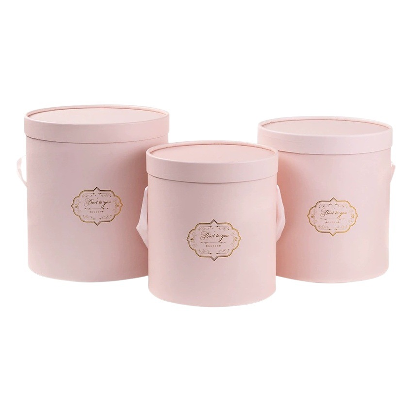 Hugging bucket large flower packaging box set three hugging bucket bouquet gift box flower arrangement bucket round flower gift box