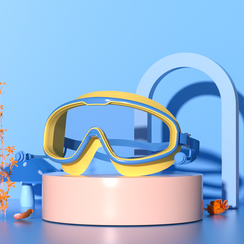 Picture of Factory Direct children's swimming goggles girls boys large frame waterproof anti-fog HD transparent student baby swimming glasses