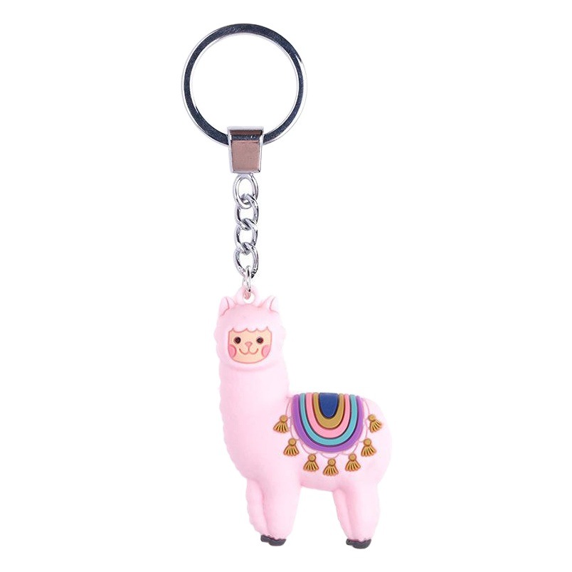 Cross-border foreign trade simple boutique three-dimensional alpaca key chain key ring car key chain package pendant creative gifts