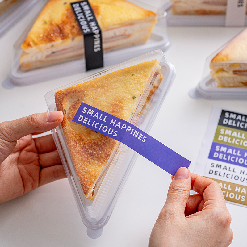Sandwich Packaging Box Transparent Triangle pet Sandwich Rock Baking Disposable Stall Packaging Box