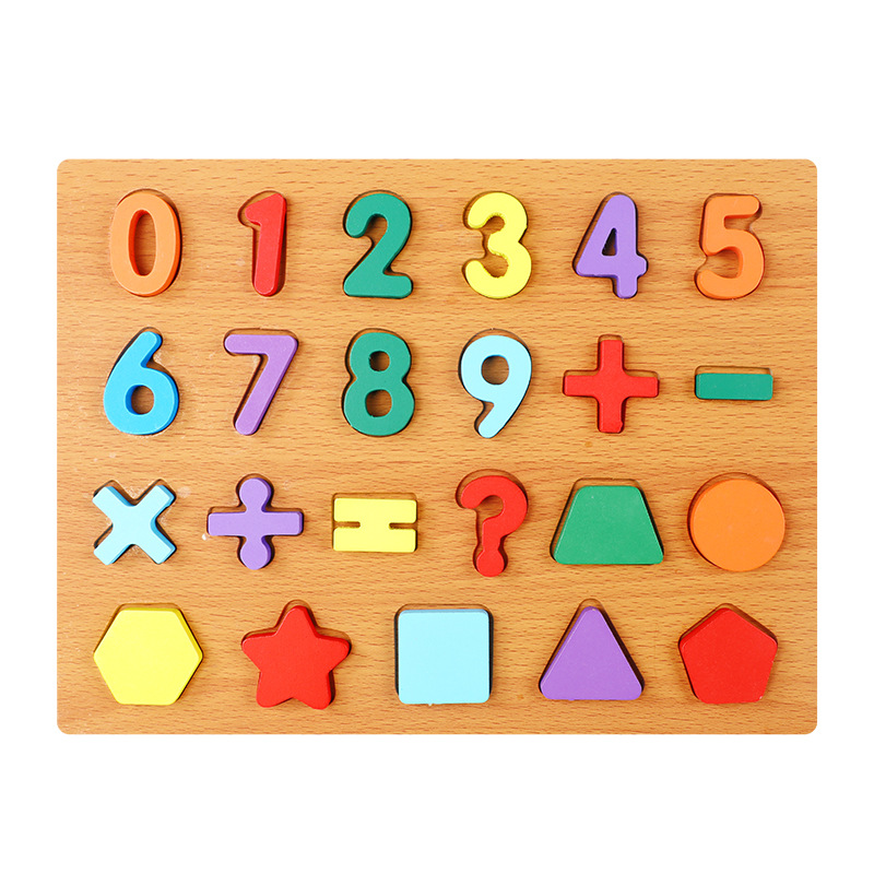 Picture of Macaron Building Blocks Number Alphabet Board Enlightenment Shape Cognitive Matching Board Baby Puzzle Puzzle Board Early Education Toys