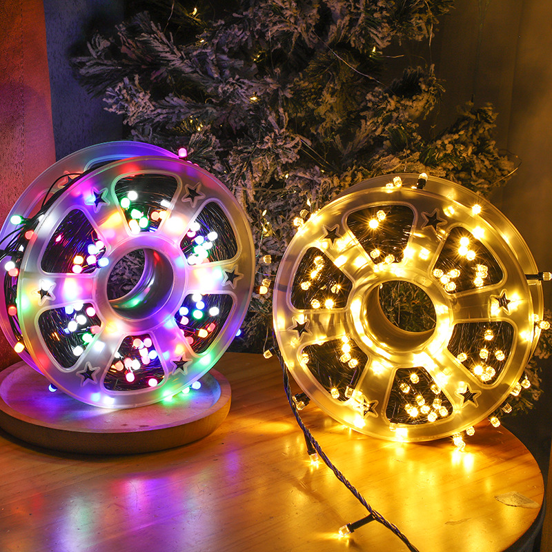 Black wire reel round head hexagonal fog diamond V8LED lights flashing lights string lights star lights atmosphere decorative lights